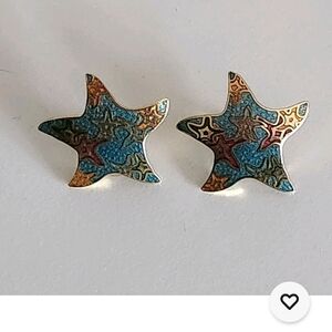 Vintage Starfish Patterned Earrings